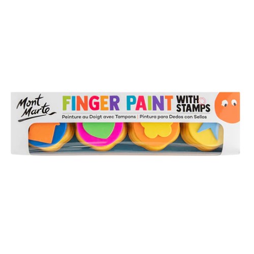 MONT MARTE KIDS FINGER PAINTS with Stamp - 4 Piece